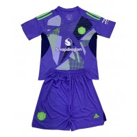 Camisa de time de futebol Manchester United Goleiro Replicas 1º Equipamento Infantil 2024-25 Manga Curta (+ Calças curtas)